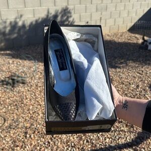 Stuart Weitzman Black and Silver Heels